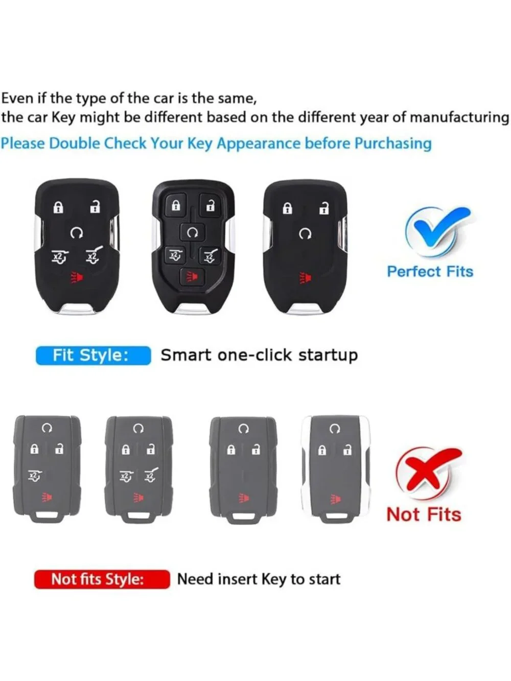 Stylish Pink 6-Button Key Fob Cover & Keychain for GMC Silverado, Tahoe, Sierra